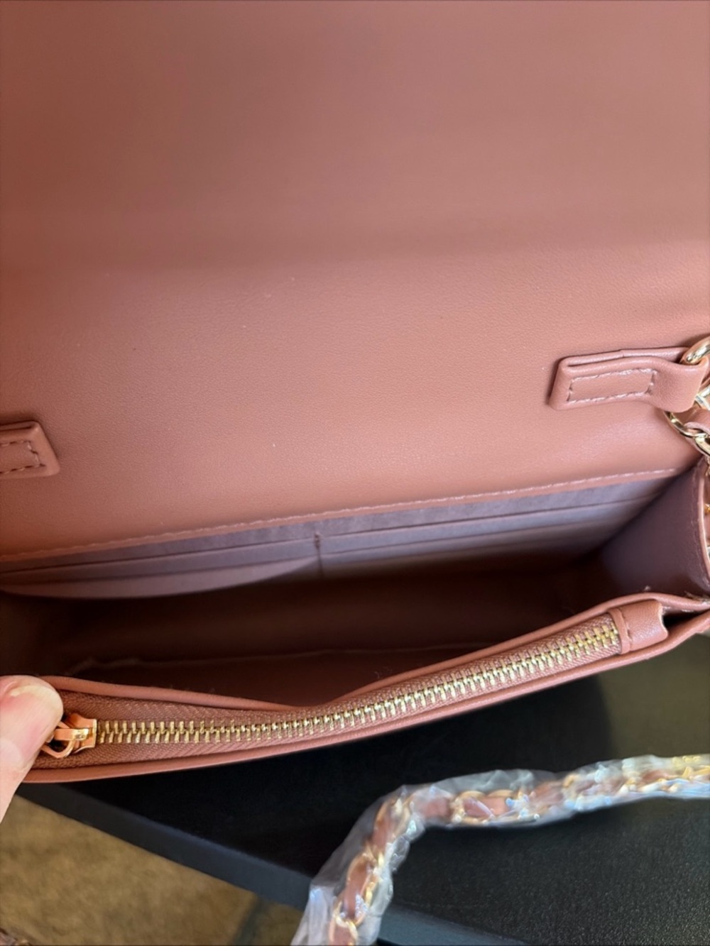 BEBE Quilted Crossbody Bag - Blush - Picture 4 of 4